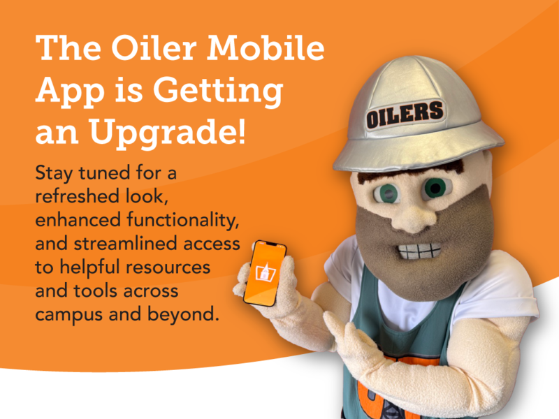 Derrick the OIler Holding Oiler Mobile App